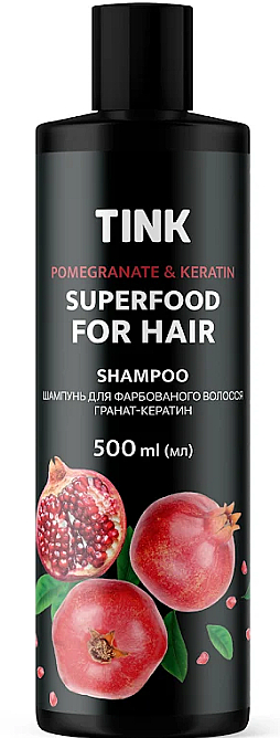 Шампунь для фарбованого волосся "Гранат і кератин" - Tink SuperFood For Hair Pomegranate & Keratin Shampoo — фото N4