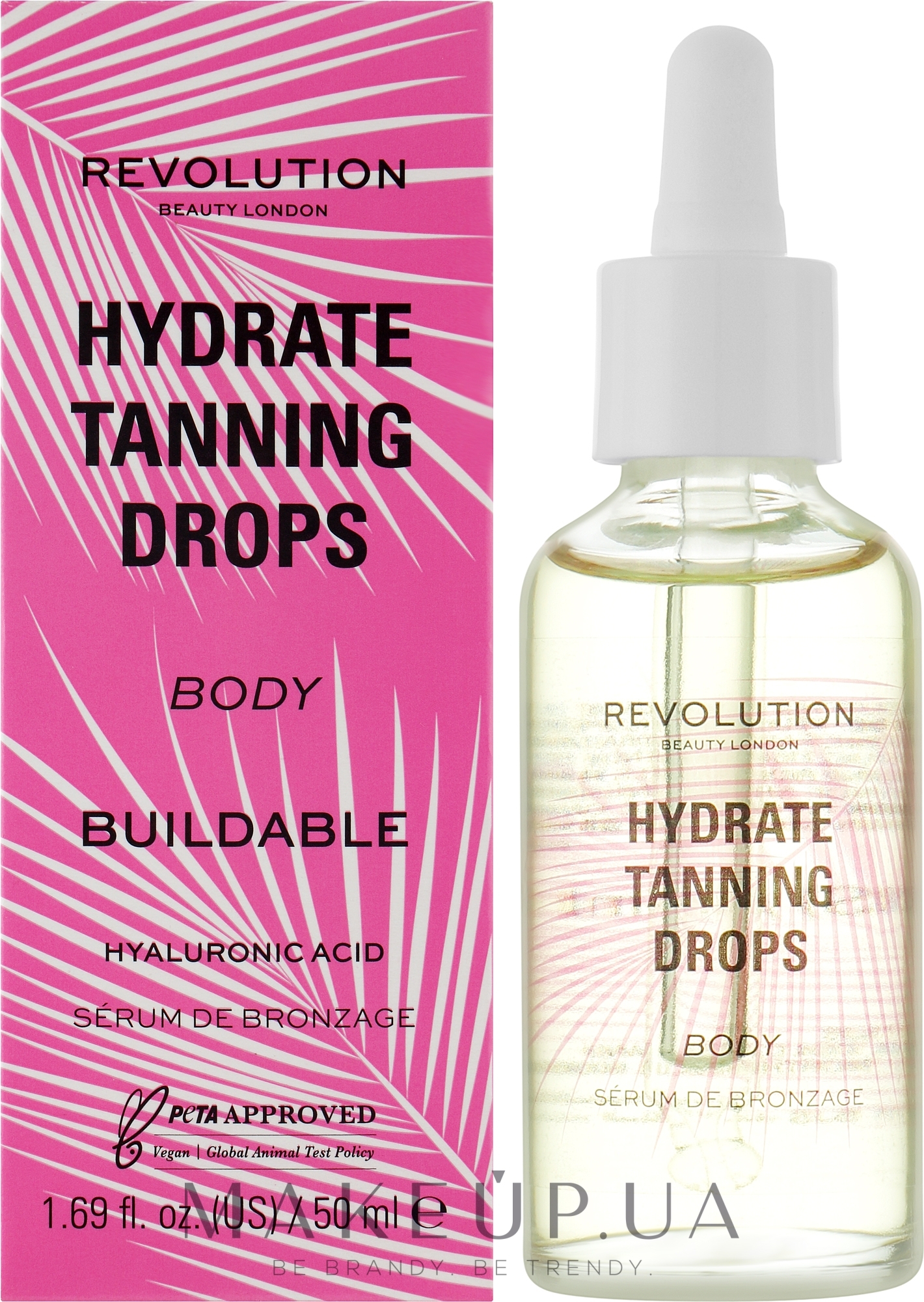Капли для загара, для тела - Revolution Beauty Hydrate Tanning Drops Body — фото 50ml