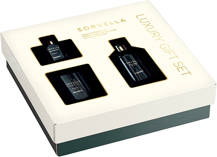 Набір - Sorvella Perfume Home Fragrance Istanbul (diffuser/120ml + candle/170g + home/spray/250ml) — фото N2