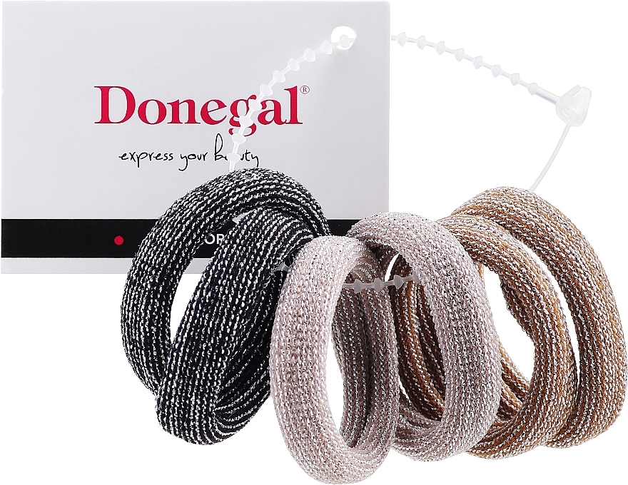 Набір аксесуарів для волосся FA-5623, сірий + бежевий + золотий - Donegal — фото N1
