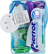 Духи, Парфюмерия, косметика Набор дорожный, фиолетовый - Pierrot Compact Dental Kit (m/wash/60ml + tpst/25ml + floss/30м. + tbrsh/1шт.)