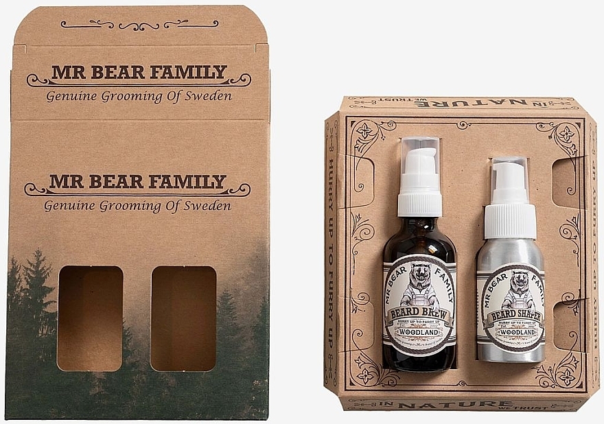 Набор - Mr Bear Family Beard Woodland Kit (fluid/60 ml + balm/50 ml) — фото N1
