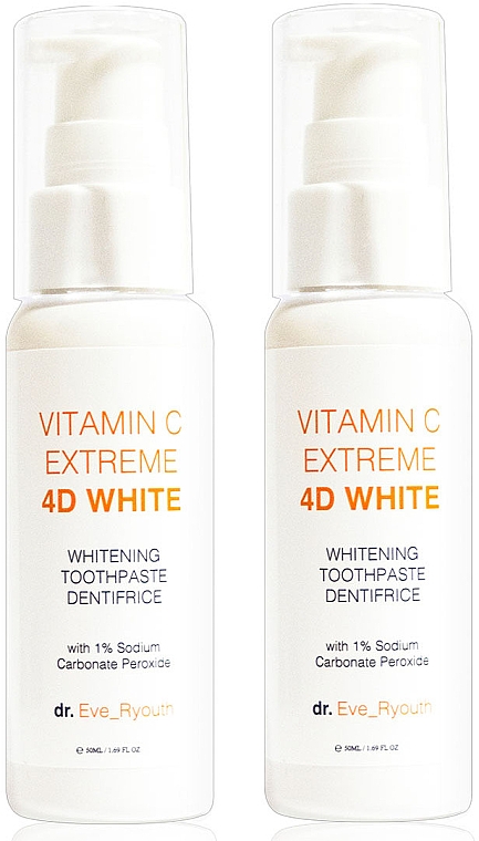 Набор "Отбеливающая зубная паста с витамином С" - Dr. Eve_Ryouth Vitamin C Extreme 4D White (toothpaste/2x50ml) — фото N1