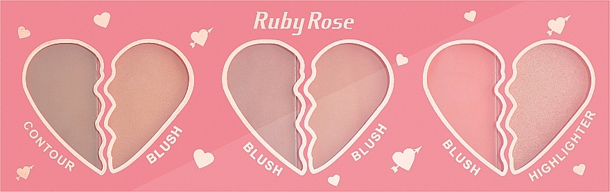Палетка для макияжа - Ruby Rose Face Kit Heart Blush Contour — фото N2