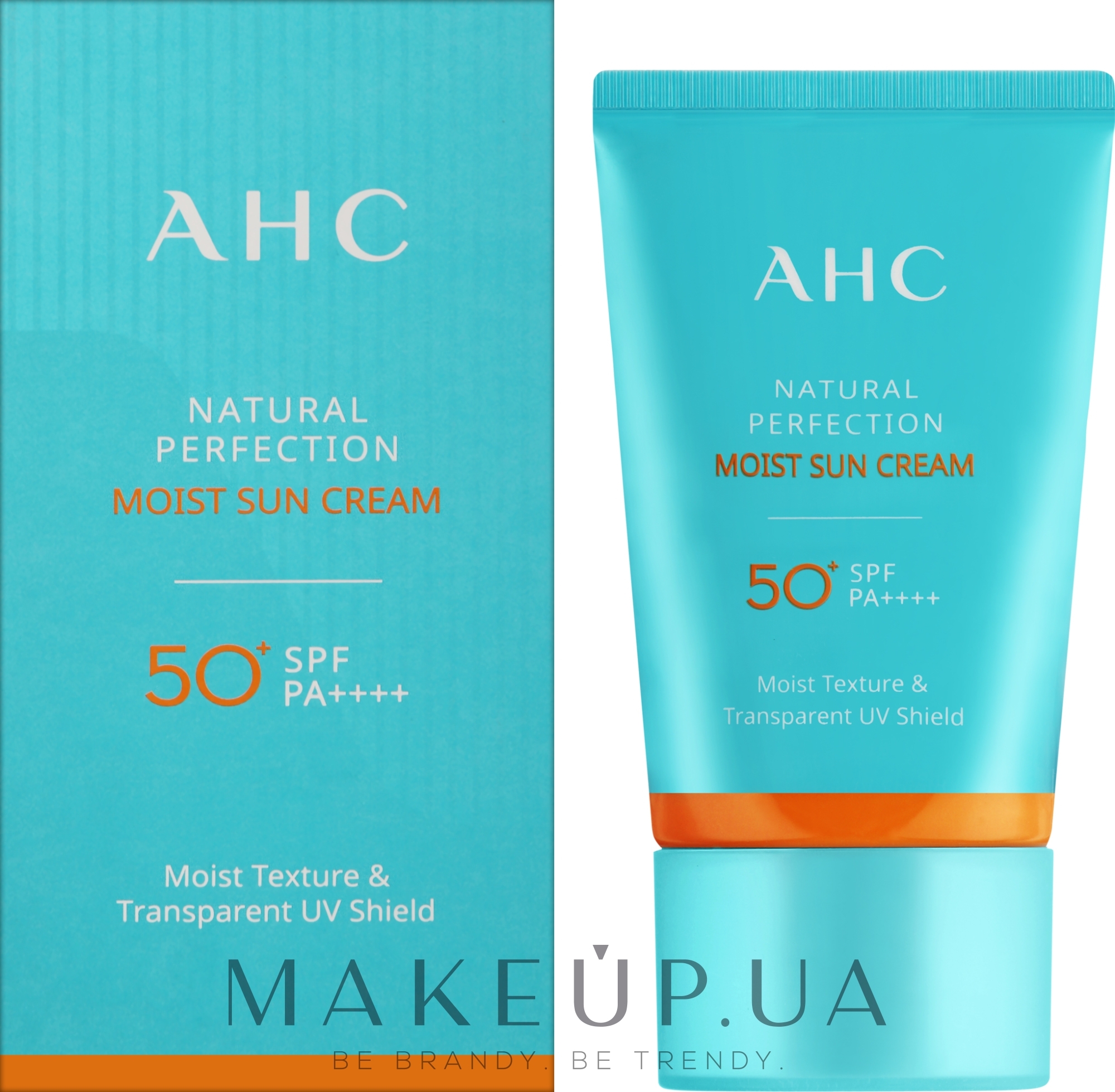 Легкий зволожувальний сонцезахисний крем - AHC Natural Perfection Moist Sun Cream SPF50+/PA++++ — фото 50g