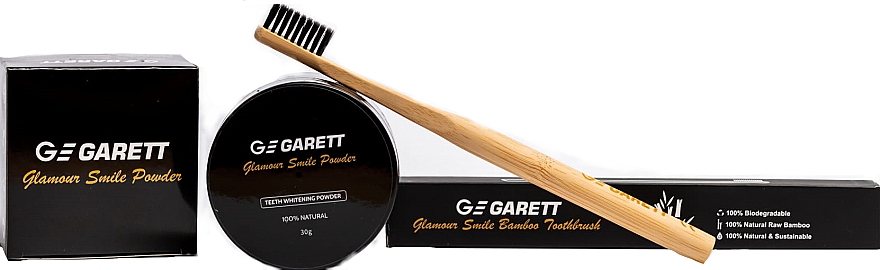 Набор для отбеливания зубов - Garett Beauty Smile Powder + Bamboo Toothbrush — фото N1