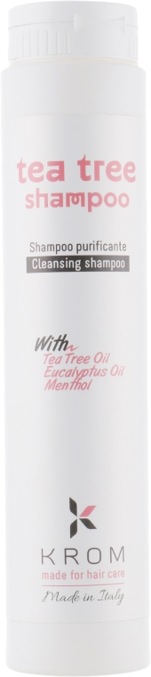 Шампунь очищающий с маслом чайного дерева, маслом эвкалипта и ментолом - Krom Tea Tree Shampoo
