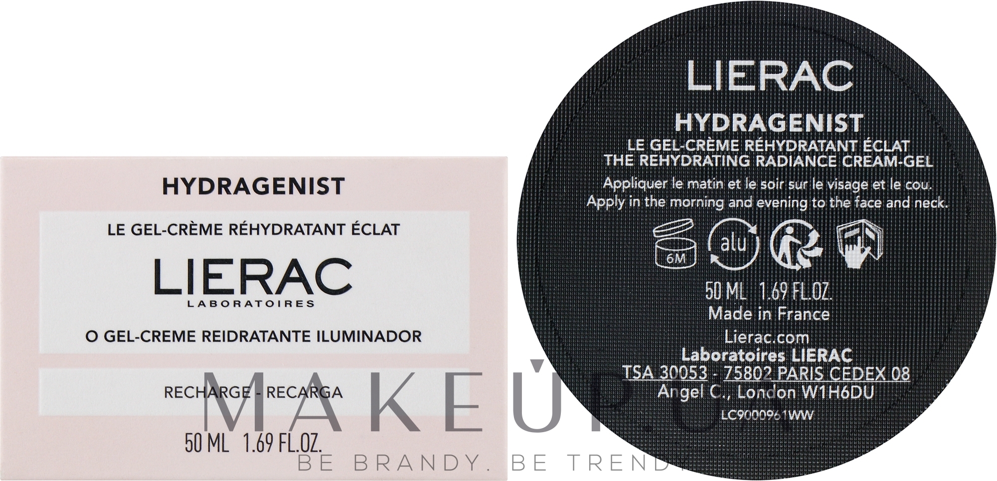 Увлажняющий крем-гель для лица - Lierac Hydragenist The Rehydrating Radiance Cream-Gel Refill (сменный блок) — фото 50ml