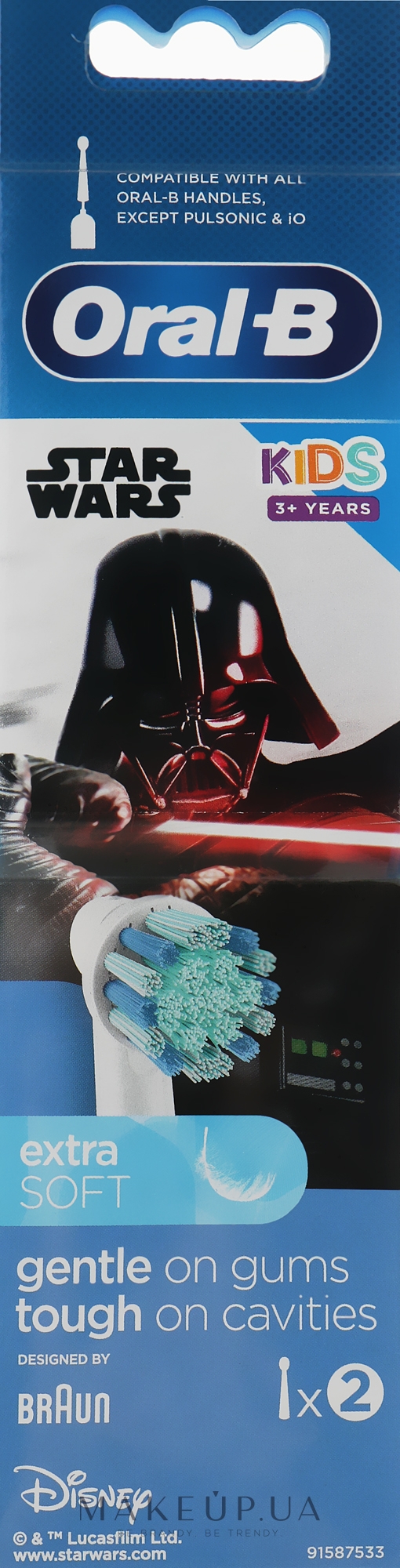 Сменная насадка для детской зубной щетки "Звездные войны", 2 шт. - Oral-B Kids Star Wars — фото 2шт