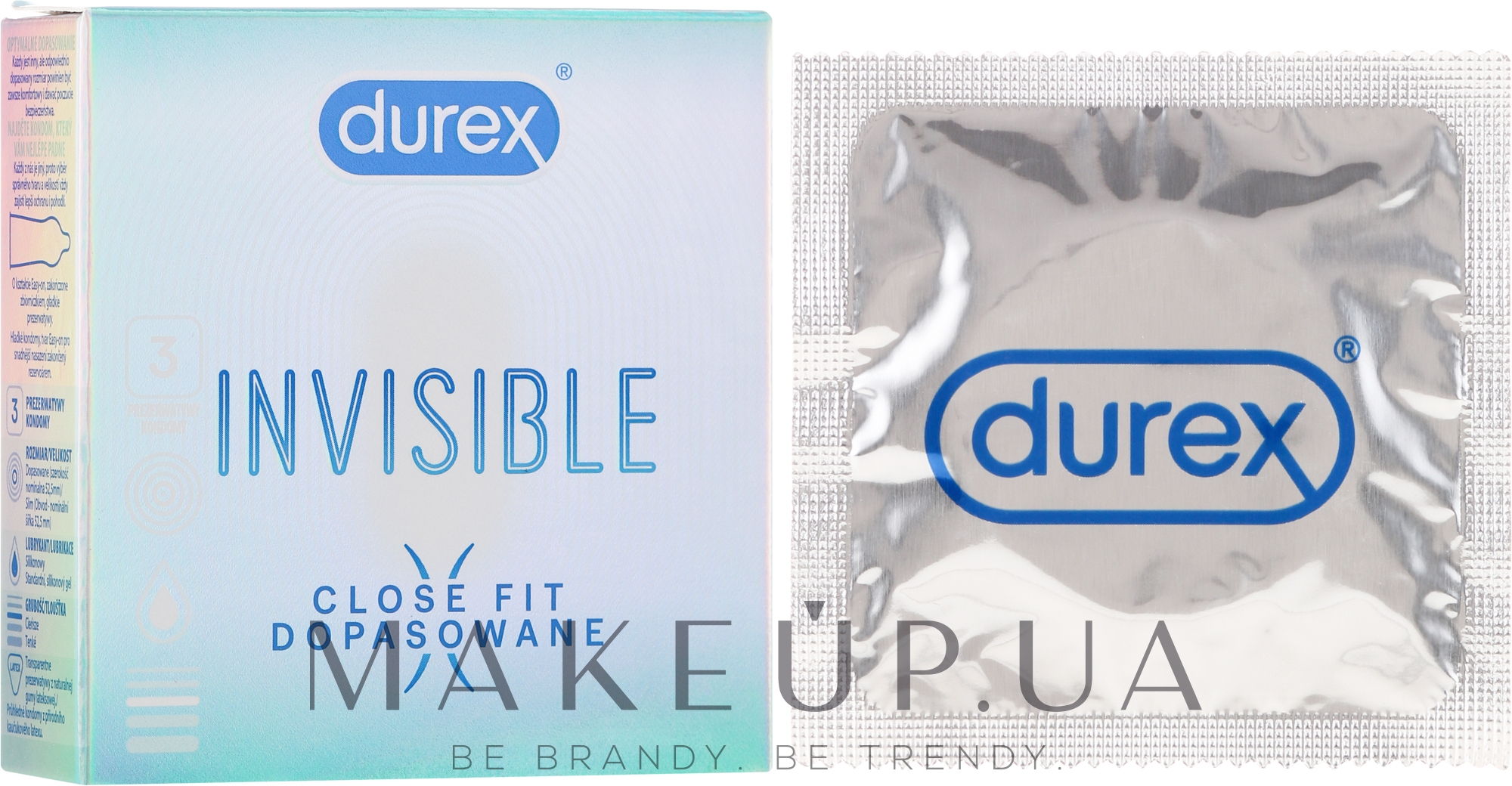 Презервативи, 3 шт. - Durex Invisible Close Fit — фото 3шт