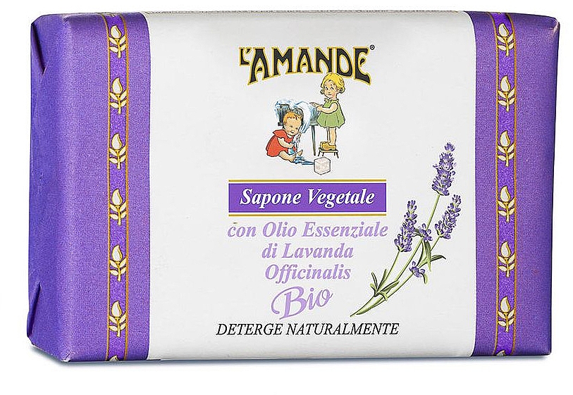 Мило з лавандою - L'Amande Sapone Vegetale Lavendel Bio Soap — фото N1