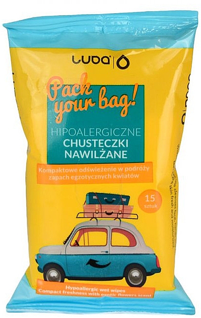Влажные салфетки с ароматом экзотических цветов - Luba Let's Pack Your Bag Wipes — фото N1