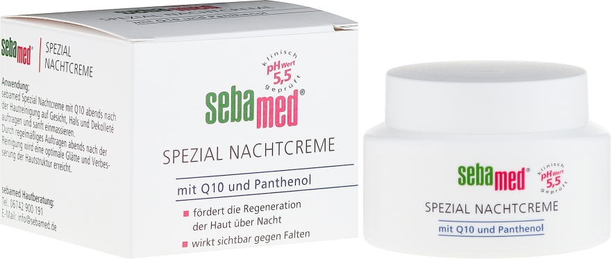 Нічний крем для обличчя - Sebameda Q10 Night Cream