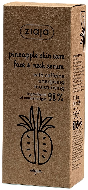 Сироватка для обличчя та шиї з екстрактом ананаса - Ziaja Pineapple Skin Care Face & Neck Serum — фото N2