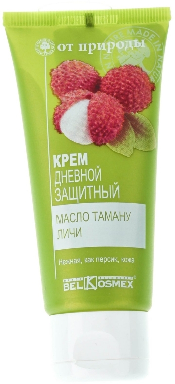 Дневной защитный крем с маслом Таману и Личи - Belkosmex От природы Face Day Cream