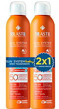 Парфумерія, косметика Набір - Rilastil Sun System PPT SPF50+ Baby Spray (sun/spray/2x200ml)