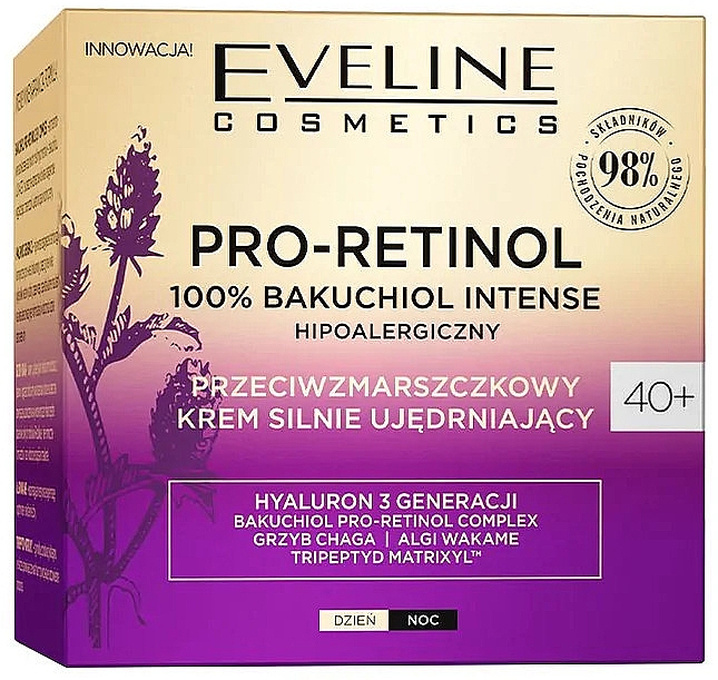Омолаживающий крем для лица 40+ - Eveline Cosmetics Pro-Retinol 100% Bakuchiol Firming Cream — фото N1