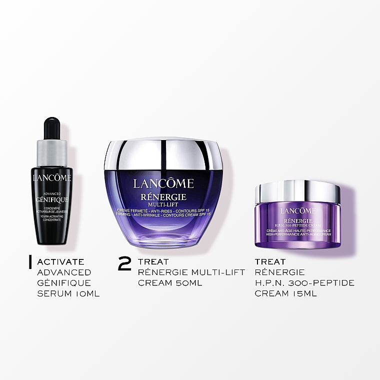 Набор по уходц за лицом - Lancome (conc/10ml + cr/50ml + cr/15ml) — фото N2