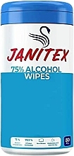 Салфетки влажные дезинфицирующие, 80 шт. - Janitex 75% Alcohol Wipes — фото N1