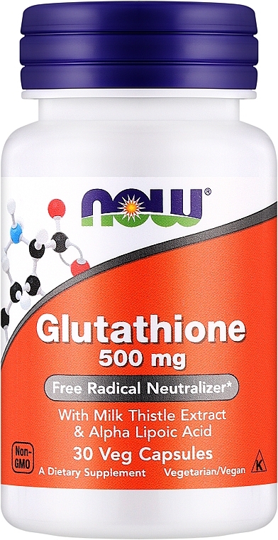 Капсулы "Глутатион", 500 мг. - Now Foods Glutathione — фото N1