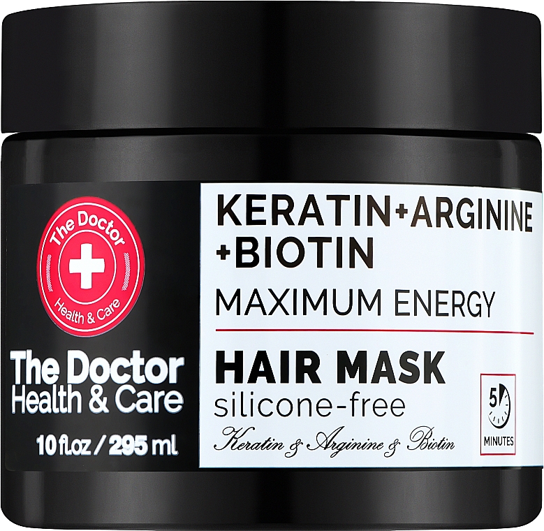 Маска для волос "Максимальная сила" - The Doctor Health & Care Keratin + Arginine + Biotin Maximum Energy Hair Mask — фото N1