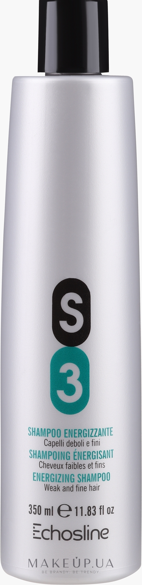 Укрепляющий шампунь для тонких и ослабленных волос - Echosline S3 Invigorating Shampoo — фото 350ml