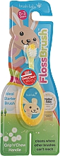 Парфумерія, косметика Зубна щітка "Flossbrush", 0-3 роки, жовта - Brush-Baby
