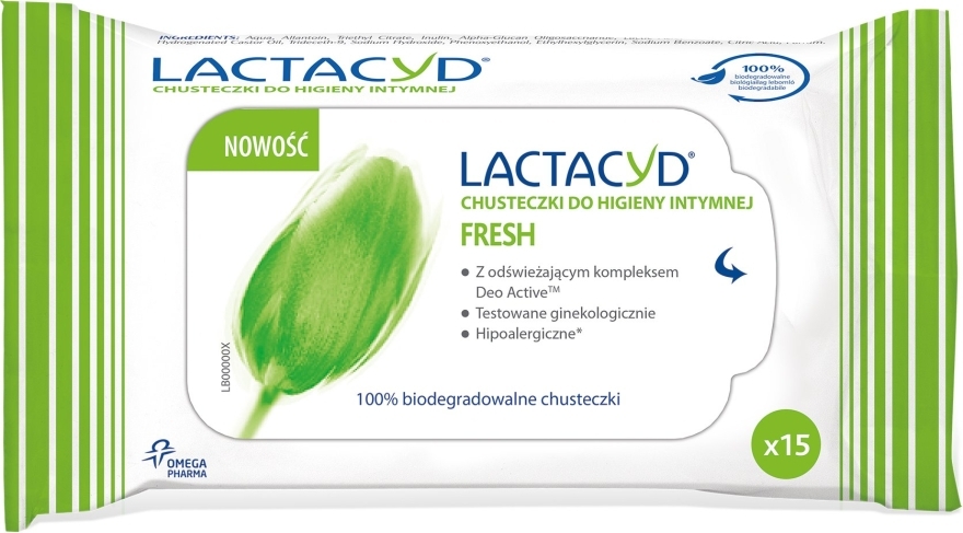 Серветки для інтимної гігієни - Lactacyd Fresh Intimate Wipes — фото N1