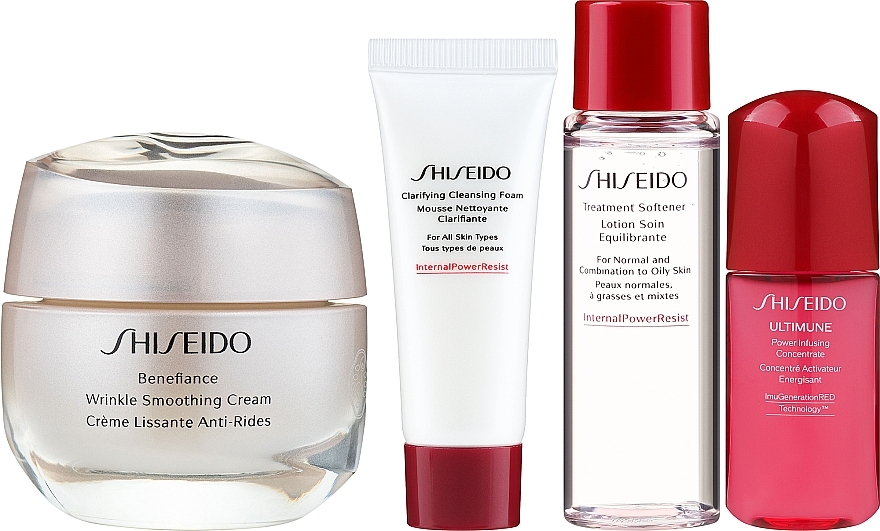 Набір - Shiseido Benefiance Holiday Kit (f/cr/50ml + clean foam/15ml + f/lot/30ml + f/conc/10ml) — фото N2