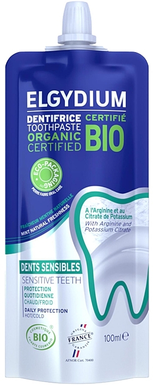 Зубна паста для чутливих зубів - Elgydium Bio Sensitive Teeth Toothpaste (дой-пак) — фото N1