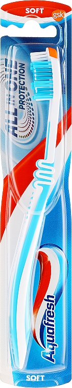 Зубная щетка мягкая, бело-голубая - Aquafresh All In One Protection