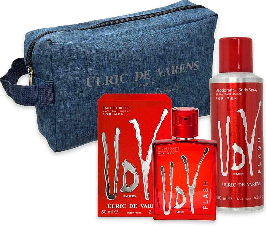 Ulric de Varens UDV Flash - Набор (edt/60ml + deo/200ml + bag) — фото N2