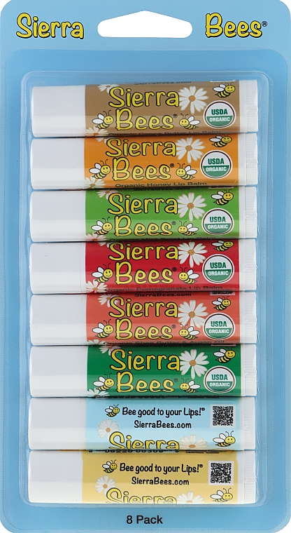 Набір бальзамів для губ "Асорті" - Sierra Bees (lip/balm/8x4,25g) — фото N1