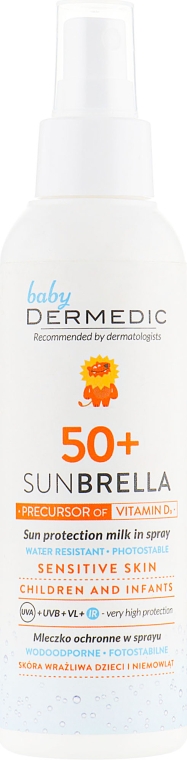 Сонцезахисне молочко-спрей для дітей - Dermedic Sunbrella Baby Spray SPF50 — фото N1