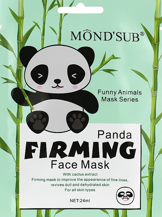 Укрепляющая маска для лица с принтом панды - Mond'Sub Panda Firming Face Mask — фото N1