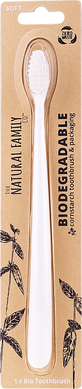 Биоразлагаемая зубная щетка, белая - The Natural Family Co Biodegradable Toothbrush — фото N1
