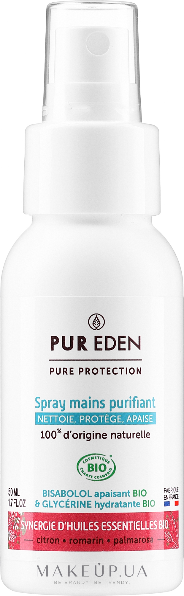 Спрей для рук, пальмароза, лимон, розмарин - Pure Eden Pure Protection  — фото 50ml