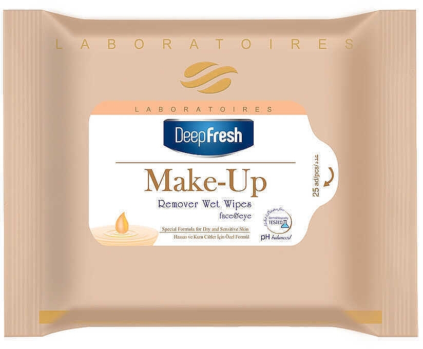 Вологі серветки для зняття макіяжу, 25 шт. - Aksan Deep Fresh Make-Up Remover Wet Wipes — фото N1