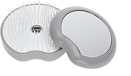 Компактна щітка для волосся, d 84 мм, сіра - Janeke The Original Pomme Brush With Mirror — фото N2