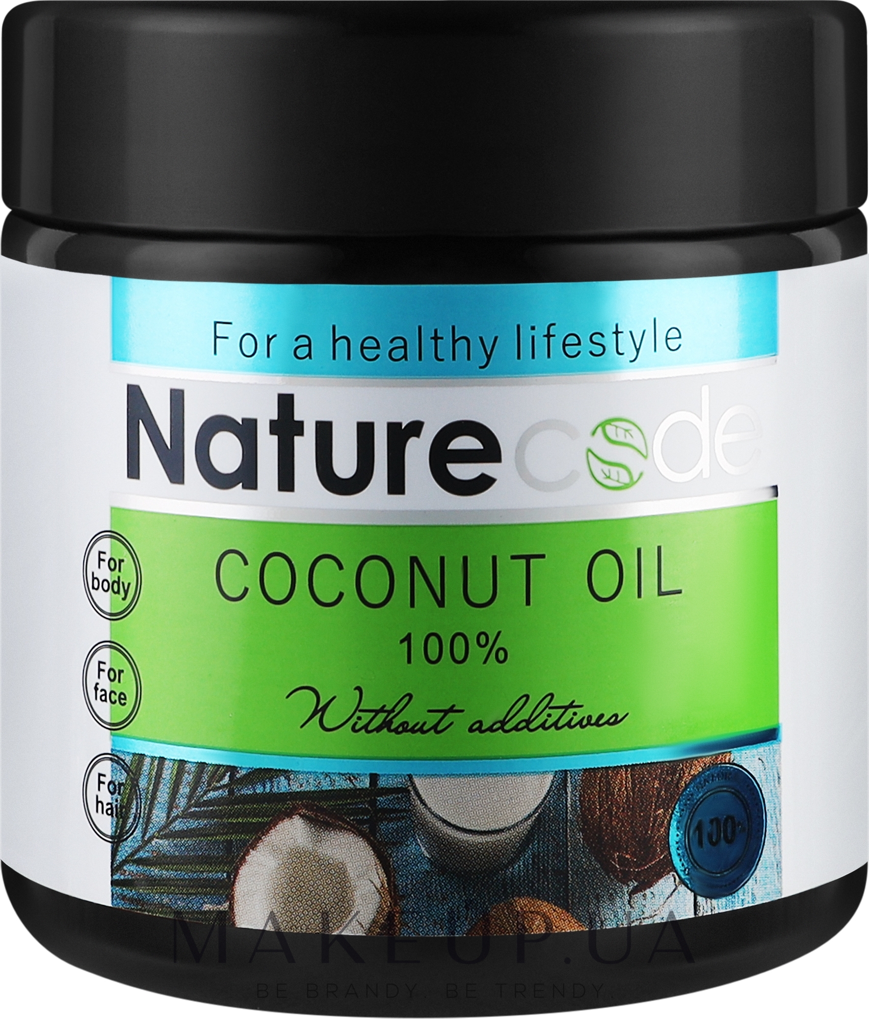 Натуральне 100% кокосове масло для тіла, обличчя та волосся - Nature Code 100% Coconut Oil — фото 140ml