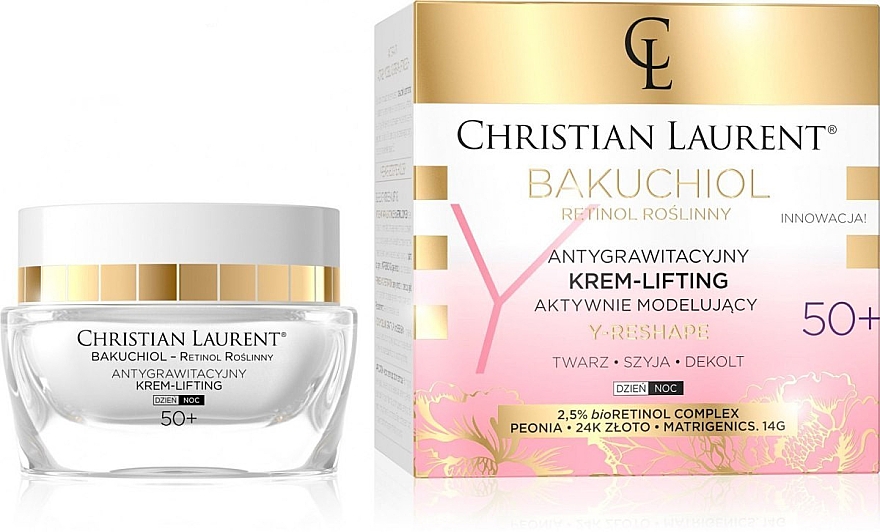 Активно-моделирующий крем для лица 50+ - Christian Laurent Bakuchiol Retinol Y-Reshape Lifting Cream — фото N1