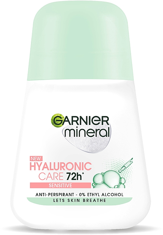 Дезодорант-ролик - Garnier Mineral Hyaluronic Care 72h Sensitive Roll-On — фото N1