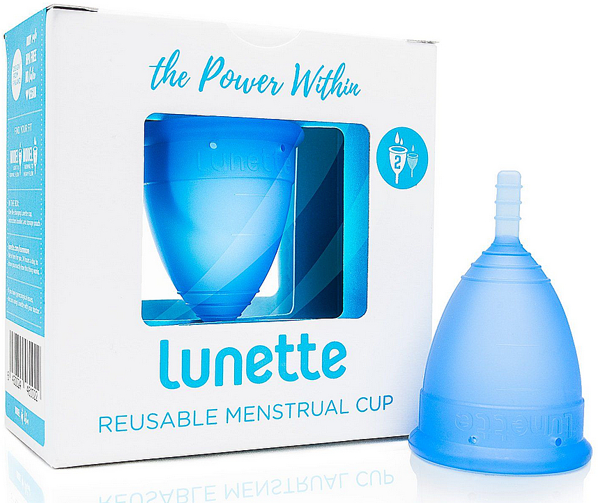 Менструальная чаша, модель 2, голубая - Lunette Reusable Menstrual Cup Blue Model 2 — фото N1