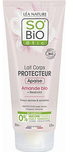 Лосьйон для тіла - So'Bio Protective Organic Almond Body Lotion — фото N1