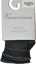 Носки женские "Bianca", nero-silver - Veneziana — фото N1