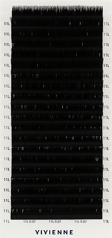 Накладные ресницы "Elite", черные, 20 линий (0,07, L, 11) - Vivienne — фото N1