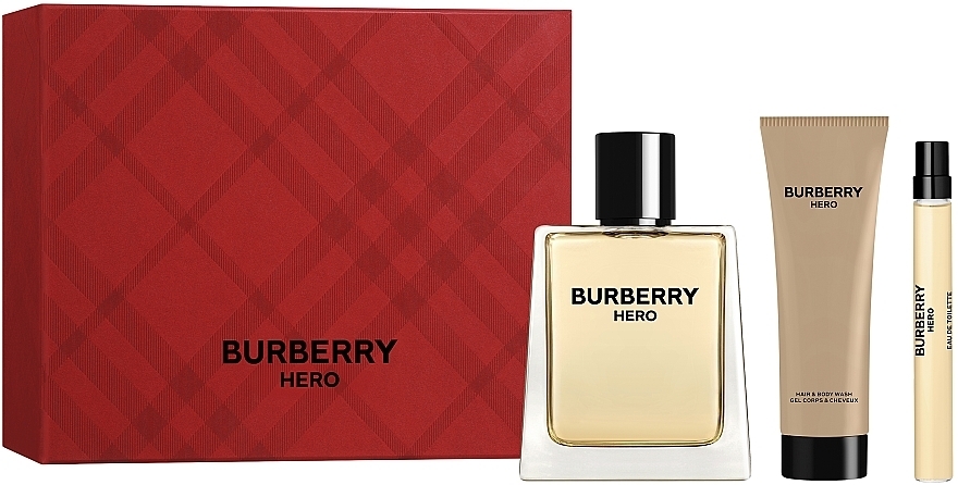 Burberry Hero - Набір (edt/100ml + sh/gel/75ml + edt/mini/10ml) — фото N2