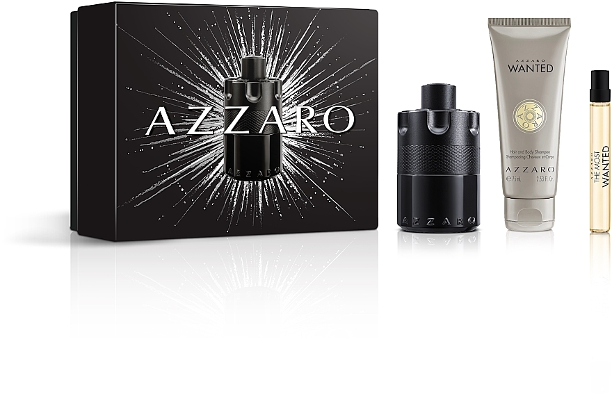 Azzaro The Most Wanted Intense - Набор (edp/100ml + sh/75ml + edp/10ml) — фото N1