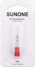 Алмазная фреза DS1 "Усеченный конус", деликатная, красная - Sunone Diamond Nail Drill — фото N1