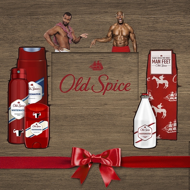 Подарочный набор "Для настоящих джентельменов" - Old Spice Whitewater (deo/150ml + s/g/250ml + afsh/100ml + socks)